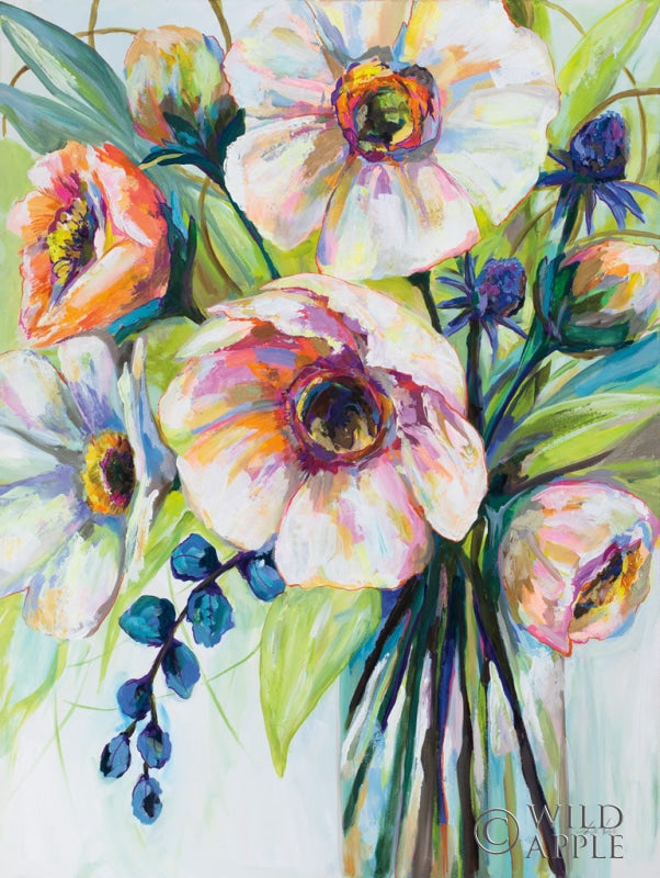 Reproduction of Pretty Poppies by Jeanette Vertentes - Wall Decor Art