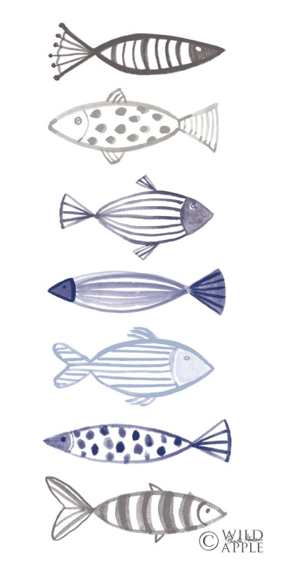 Reproduction of A School of Fish II by Farida Zaman - Wall Decor Art