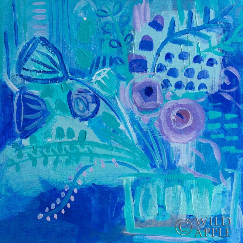 Reproduction of Blue Flora Abstract by Farida Zaman - Wall Decor Art
