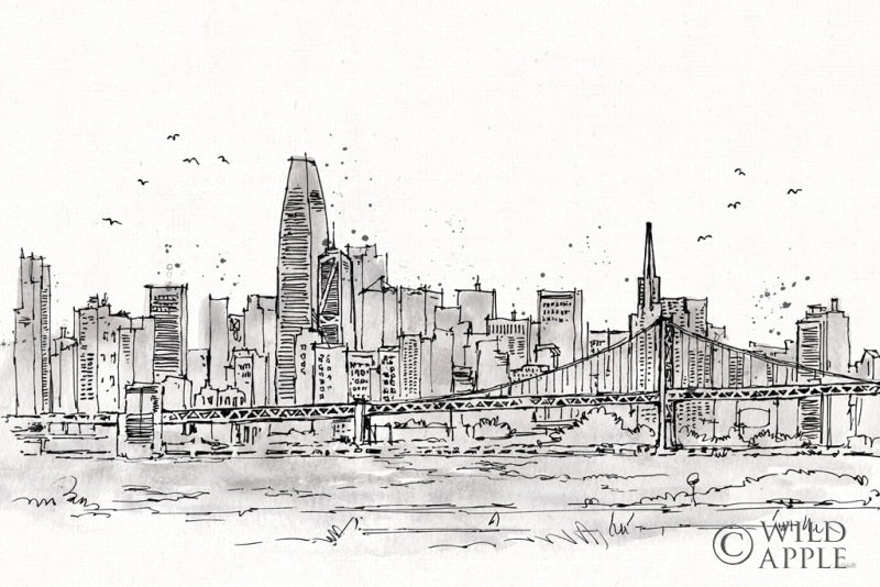 Reproduction of Skyline Sketches VII No Words Flowers by Anne Tavoletti - Wall Decor Art
