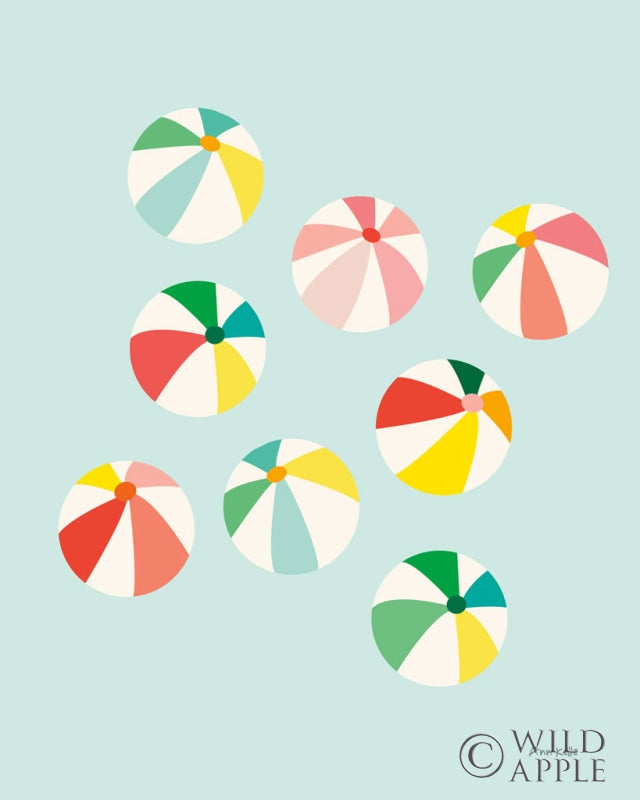 Reproduction of Beach Umbrellas by Ann Kelle - Wall Decor Art