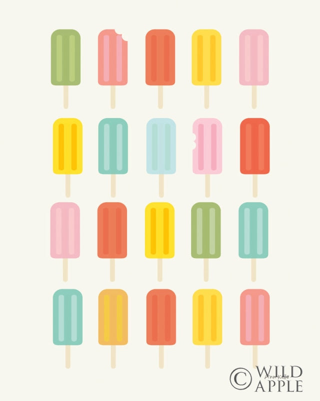 Reproduction of Colorful Popsicles by Ann Kelle - Wall Decor Art