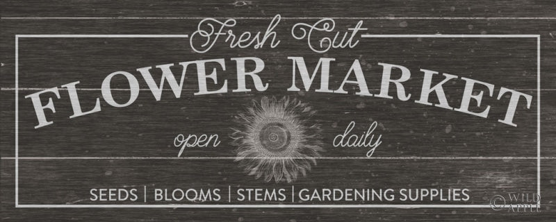 Reproduction of Flower Market I Dark Wood by Wild Apple Portfolio - Wall Decor Art