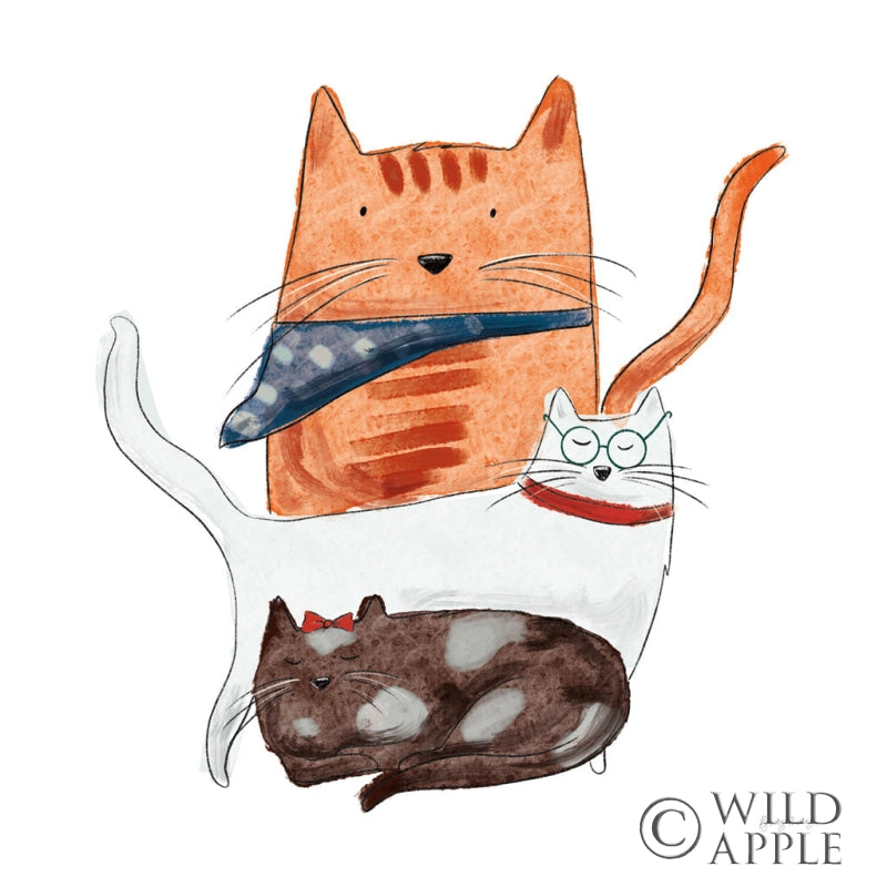Reproduction of Playful Pets Cats II by Becky Thorns - Wall Decor Art