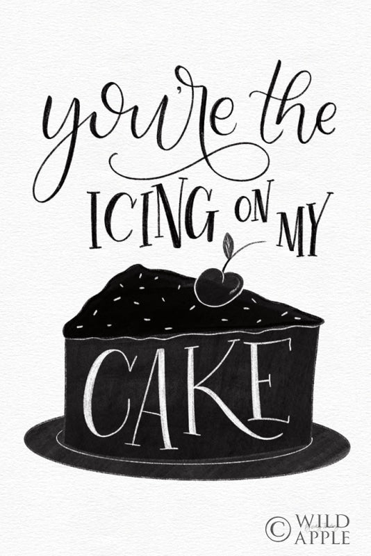 Reproduction of Icing On My Cake BW by Becky Thorns - Wall Decor Art