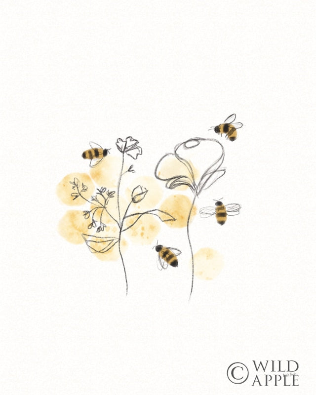 Reproduction of Bees and Botanicals III by Leah York - Wall Decor Art