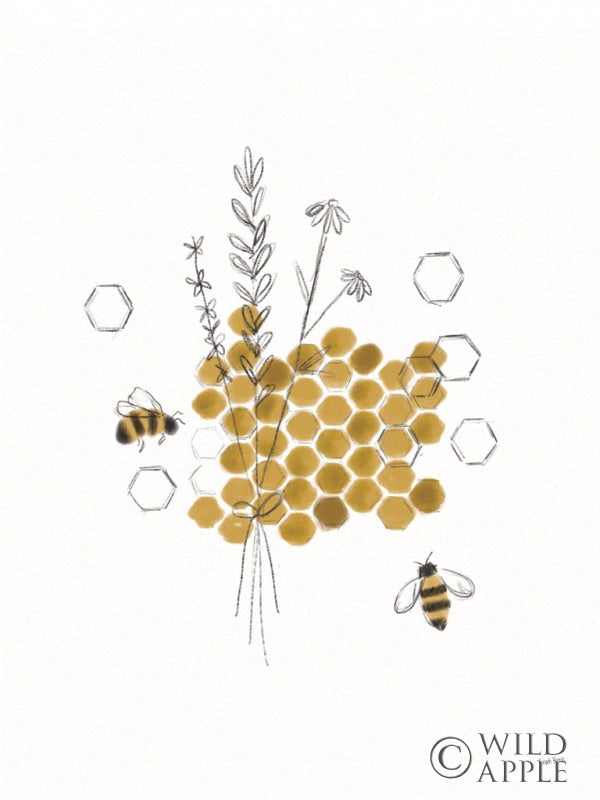 Reproduction of Bees and Botanicals IV Crop by Leah York - Wall Decor Art