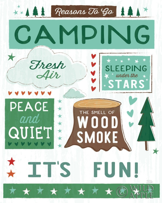 Reproduction of Comfy Camping XI Fun by Melissa Averinos - Wall Decor Art