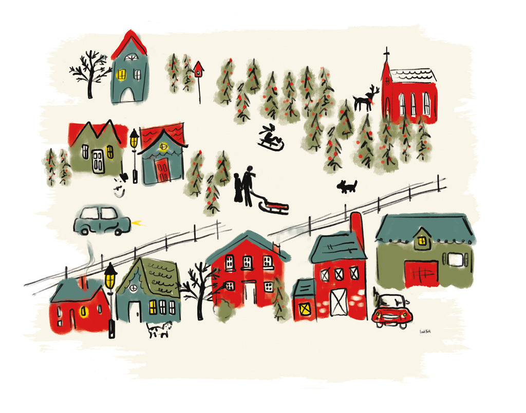 Reproduction of Winter Village I by Leah York - Wall Decor Art