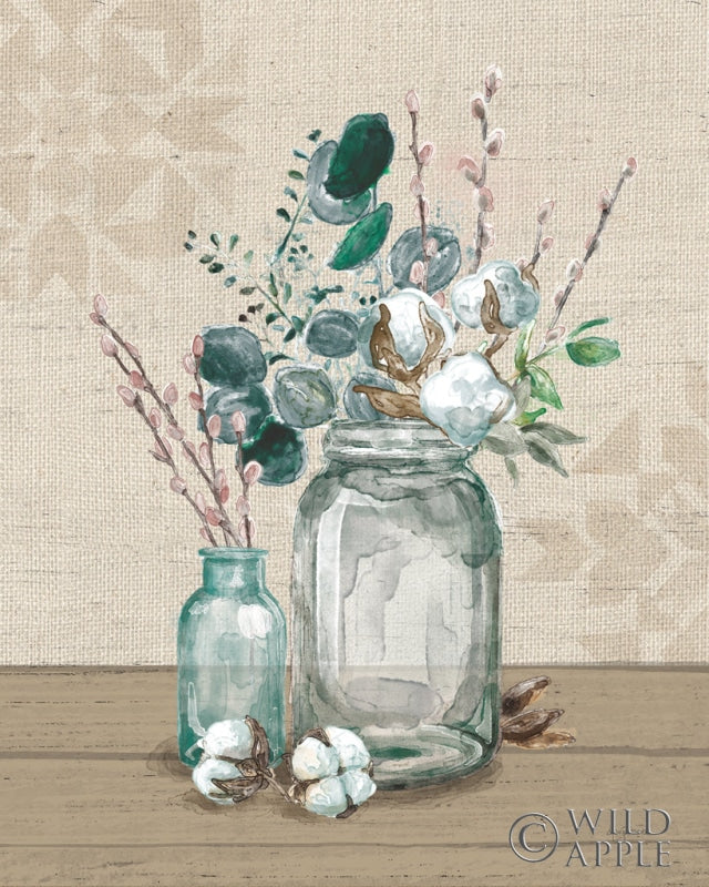 Reproduction of Cotton Bouquet II by Mary Urban - Wall Decor Art