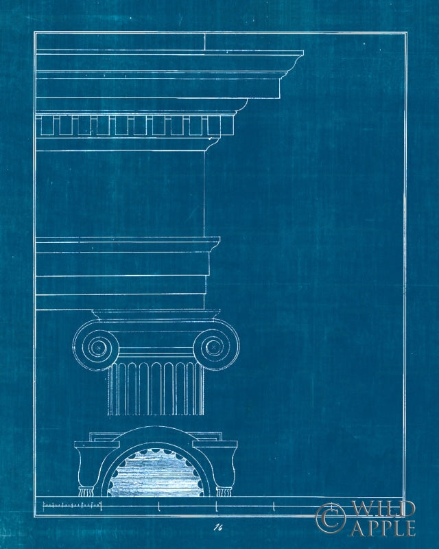 Reproduction of Architectural Columns I Blueprint by Wild Apple Portfolio - Wall Decor Art