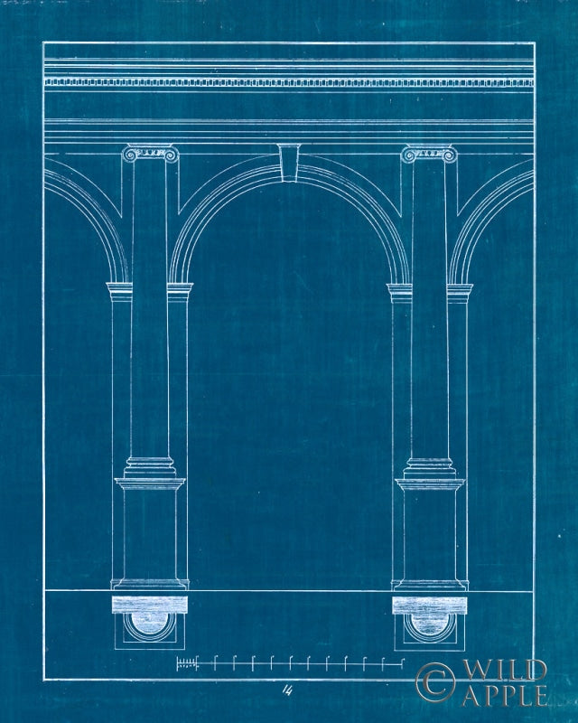 Reproduction of Architectural Columns IV Blueprint by Wild Apple Portfolio - Wall Decor Art