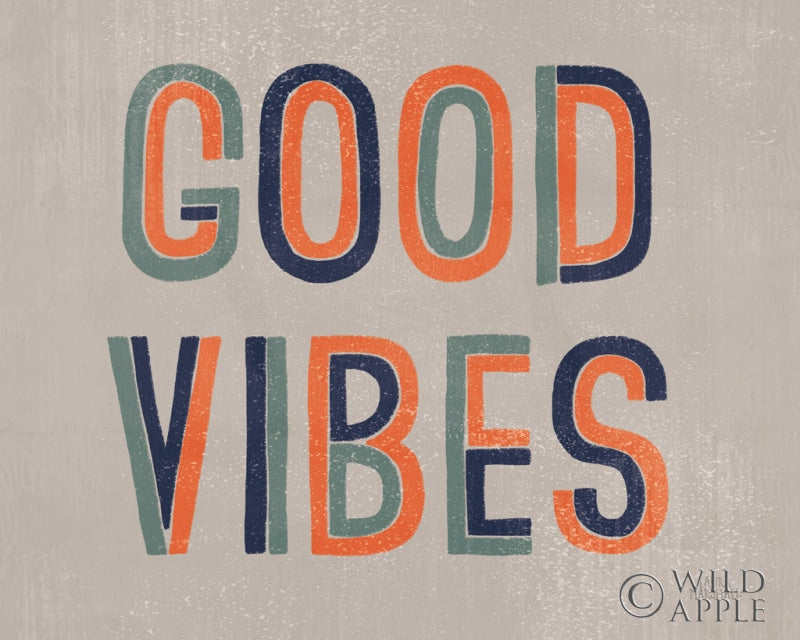 Reproduction of Retro Words I Gray Crop by Laura Marshall - Wall Decor Art