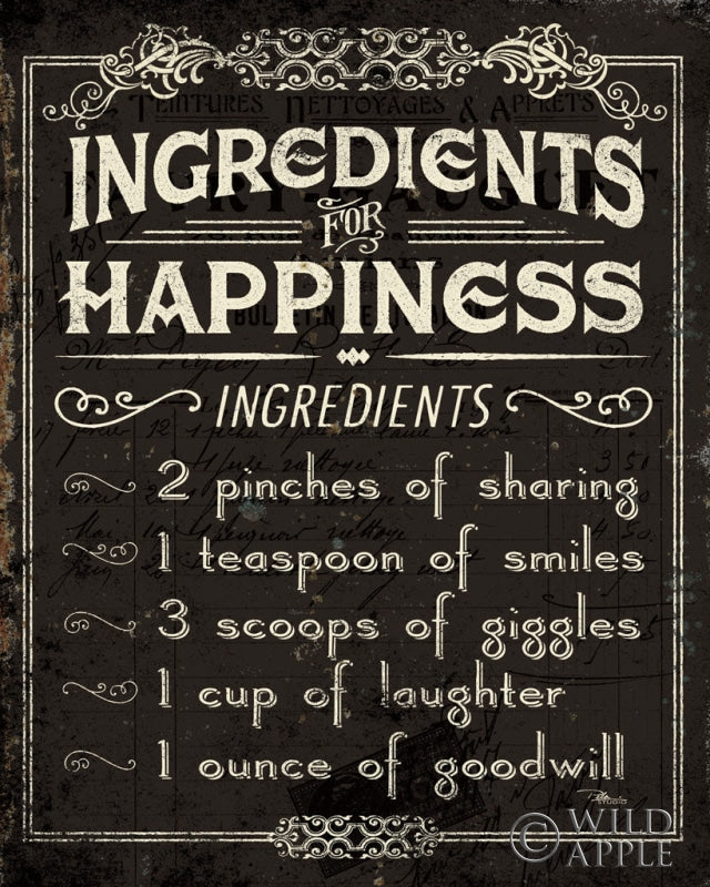 Reproduction of Life Recipes IV - Ingredients for Happiness by Pela Studio - Wall Decor Art