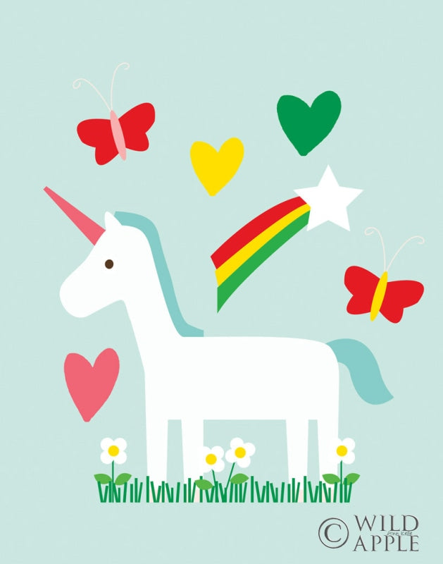 Reproduction of Unicorn Fun II by Ann Kelle - Wall Decor Art