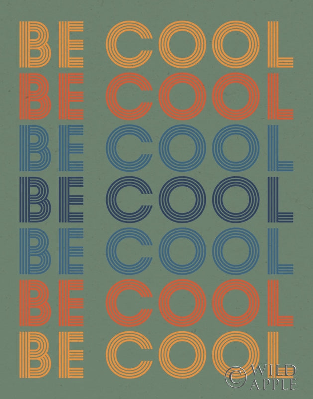 Reproduction of Retro Words II Green by Wild Apple Portfolio - Wall Decor Art