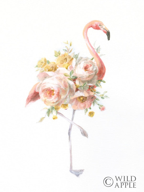 Reproduction of Floral Flamingo I by Danhui Nai - Wall Decor Art