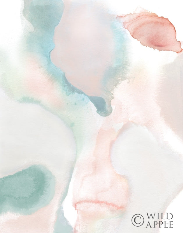 Reproduction of Sage and Pink Abstract I Crop by Danhui Nai - Wall Decor Art