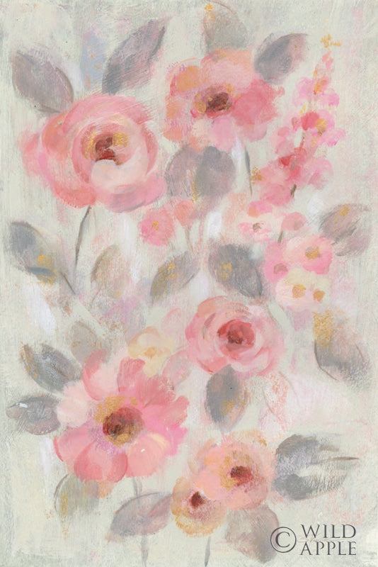 Reproduction of Expressive Pink Flowers I by Silvia Vassileva - Wall Decor Art