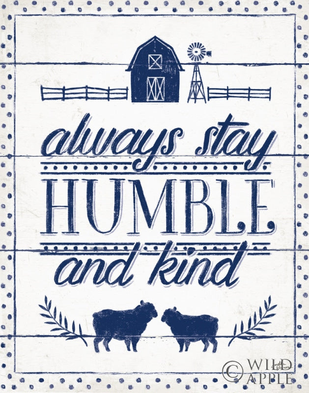 Reproduction of Country Thoughts IV Indigo White by Janelle Penner - Wall Decor Art