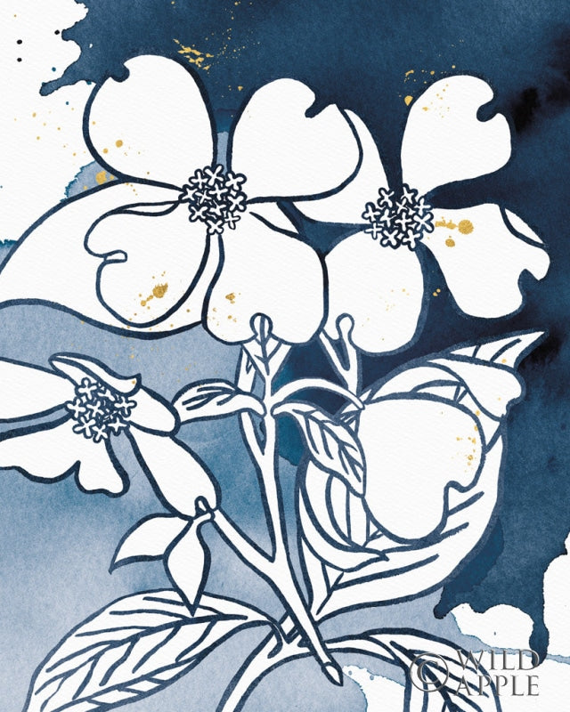 Reproduction of Indigo Blooms III by Wild Apple Portfolio - Wall Decor Art