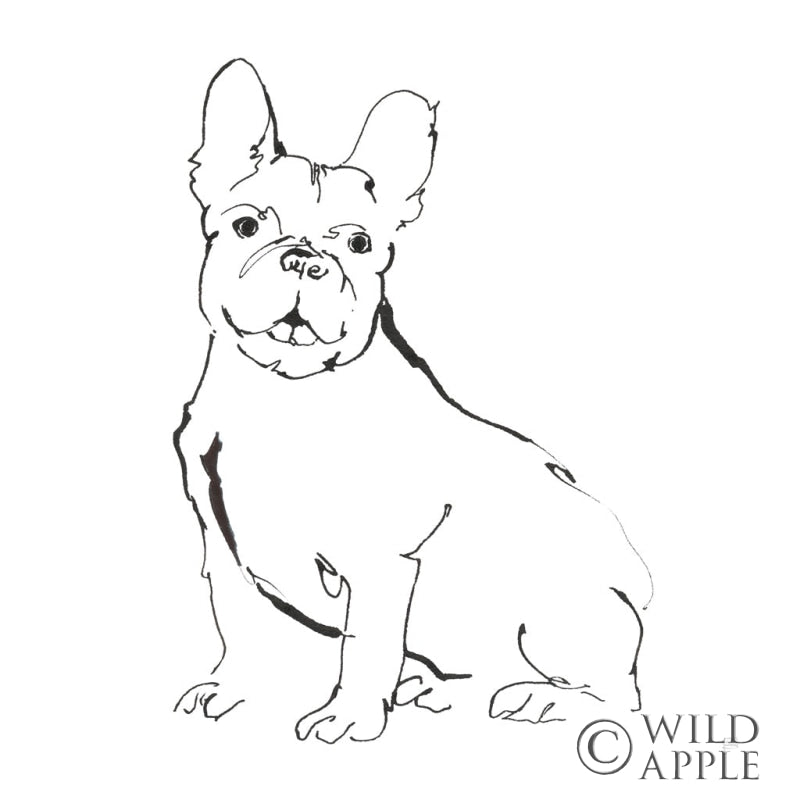 Reproduction of Line Dog French Bulldog II by Chris Paschke - Wall Decor Art