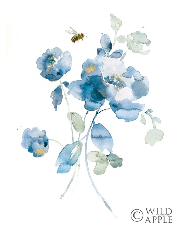 Reproduction of Blues of Summer III Gilded by Danhui Nai - Wall Decor Art