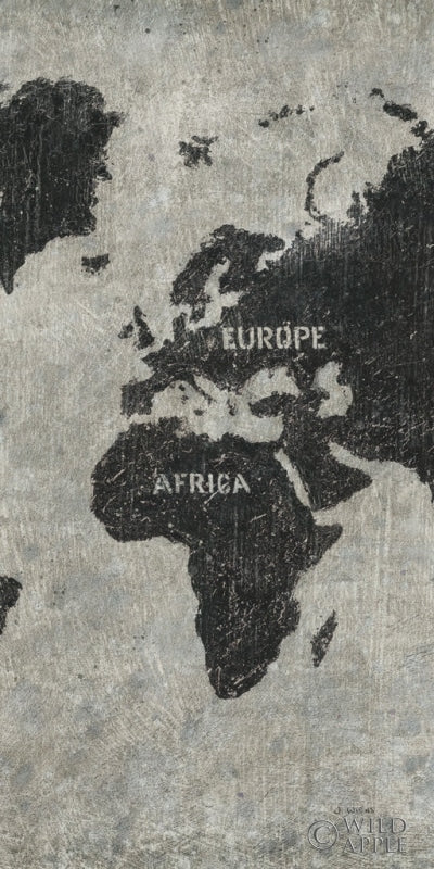 Reproduction of Grunge World Map Panel II by James Wiens - Wall Decor Art