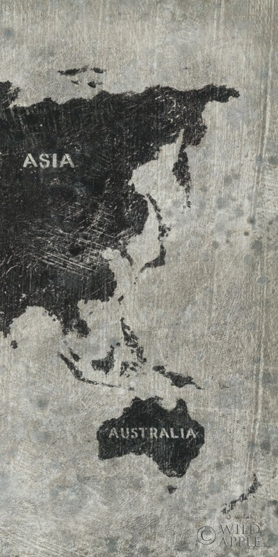 Grunge World Map Panel III