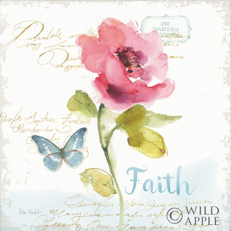 Reproduction of Rainbow Seeds Floral VI Faith Sq by Lisa Audit - Wall Decor Art