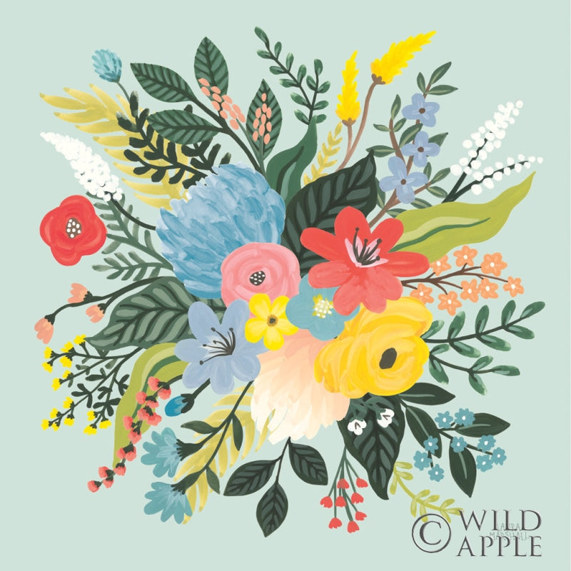 Reproduction of Wild Garden VI Blue by Laura Marshall - Wall Decor Art