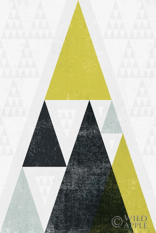 Reproduction of Mod Triangles III Yellow Black by Michael Mullan - Wall Decor Art