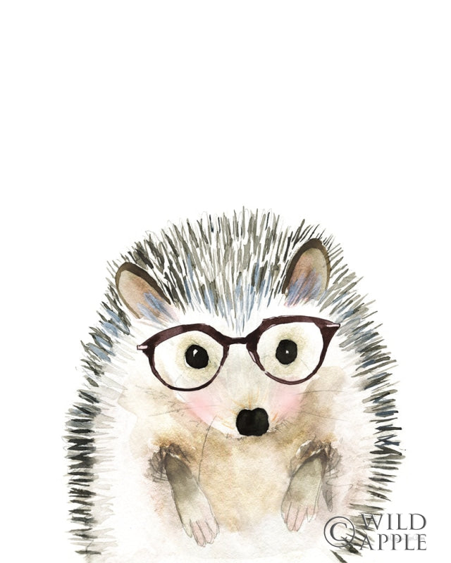 Reproduction of Hedgehog in Glasses by Mercedes Lopez Charro - Wall Decor Art