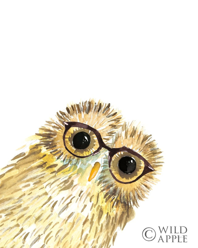 Reproduction of Owl in Glasses by Mercedes Lopez Charro - Wall Decor Art