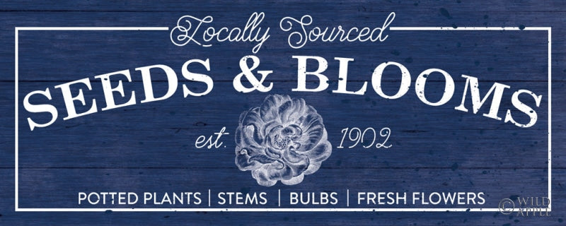 Reproduction of Flower Market II Blue by Wild Apple Portfolio - Wall Decor Art