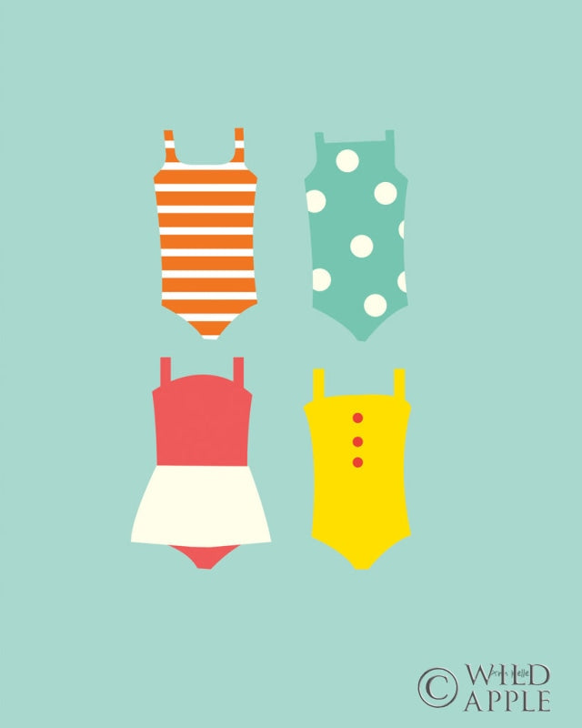 Reproduction of Bahting Suits Galore II Blue by Ann Kelle - Wall Decor Art