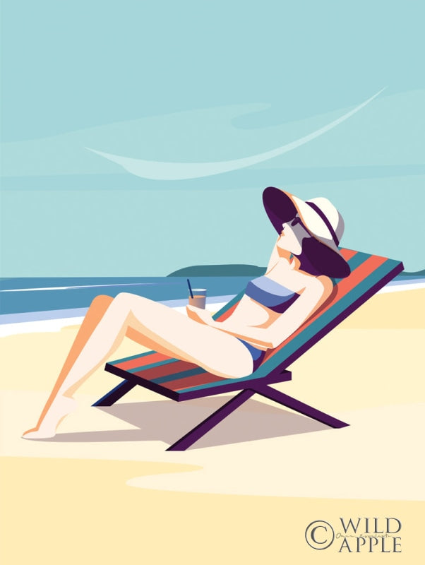 Reproduction of South Beach Sunbather II by Omar Escalante - Wall Decor Art