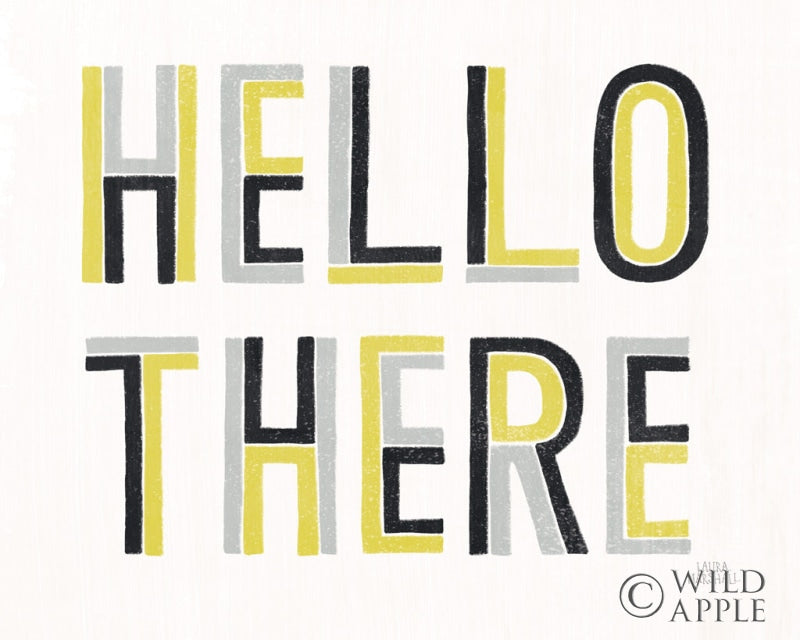 Reproduction of Retro Words III Yellow Black by Laura Marshall - Wall Decor Art