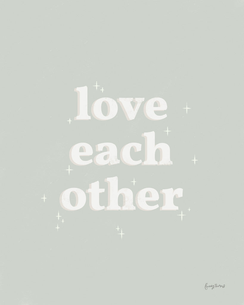 Reproduction of Love Each Other Neutral by Becky Thorns - Wall Decor Art