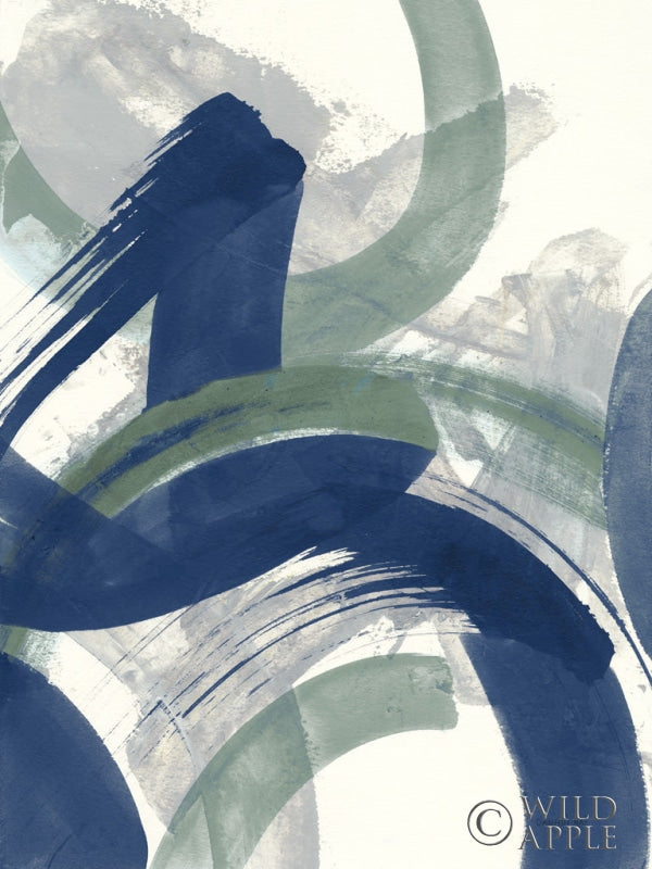 Reproduction of Navy Brushy Abstract II by Danhui Nai - Wall Decor Art