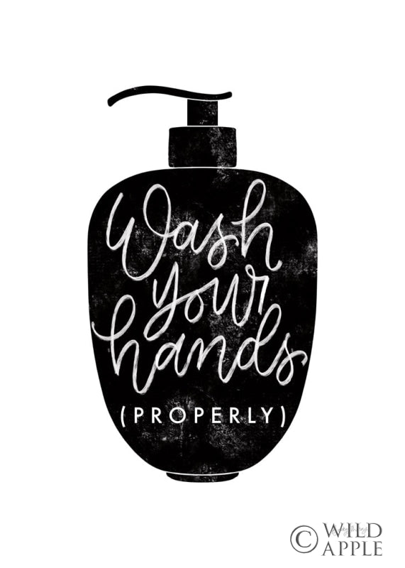 Reproduction of Wash Your Hands III Dispenser by Becky Thorns - Wall Decor Art