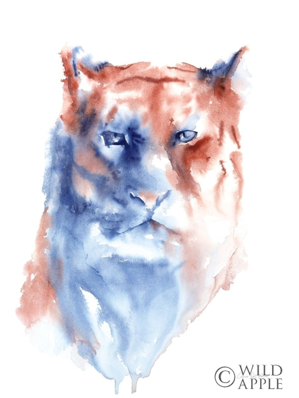 Reproduction of Copper and Blue Lioness by Aimee Del Valle - Wall Decor Art