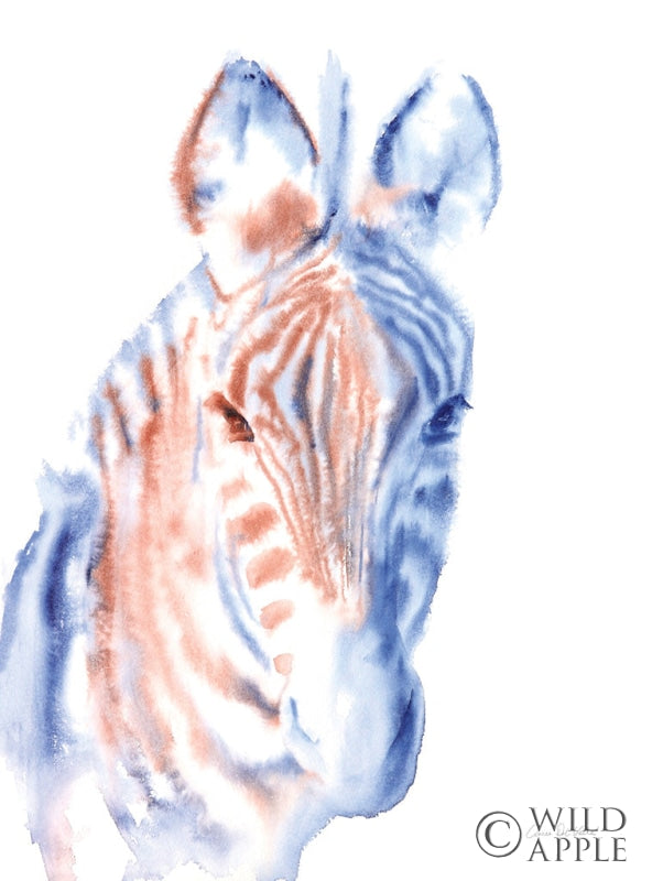 Reproduction of Copper and Blue Zebra by Aimee Del Valle - Wall Decor Art