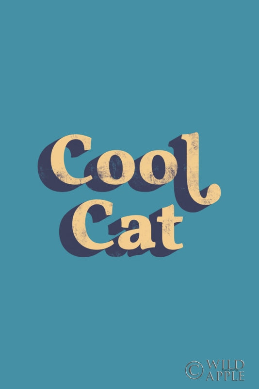 Reproduction of Cool Cat by Becky Thorns - Wall Decor Art