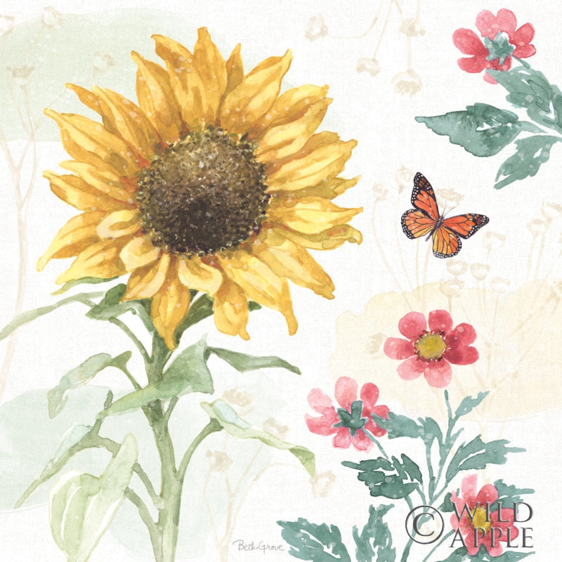 Reproduction of Sunflower Splendor V by Beth Grove - Wall Decor Art