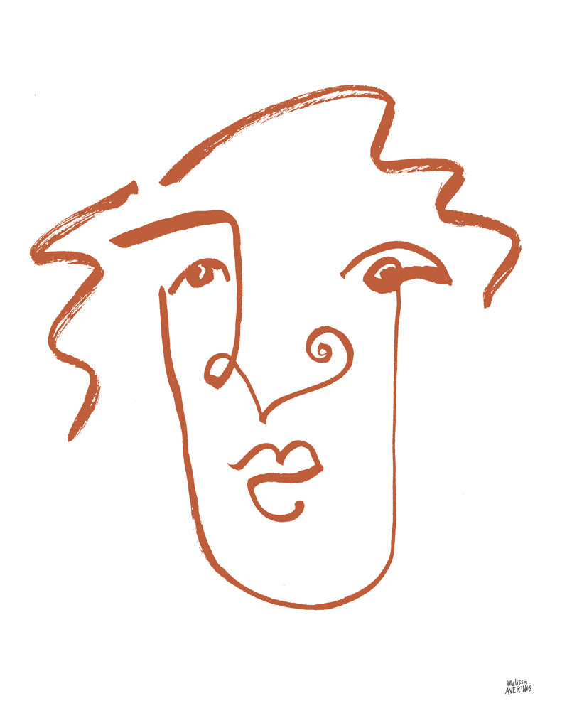 Reproduction of Making Faces VIII Terracotta by Melissa Averinos - Wall Decor Art