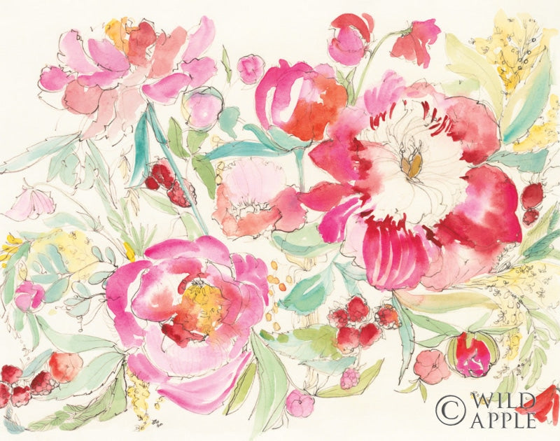 Reproduction of Raspberry Picking by Kristy Rice - Wall Decor Art