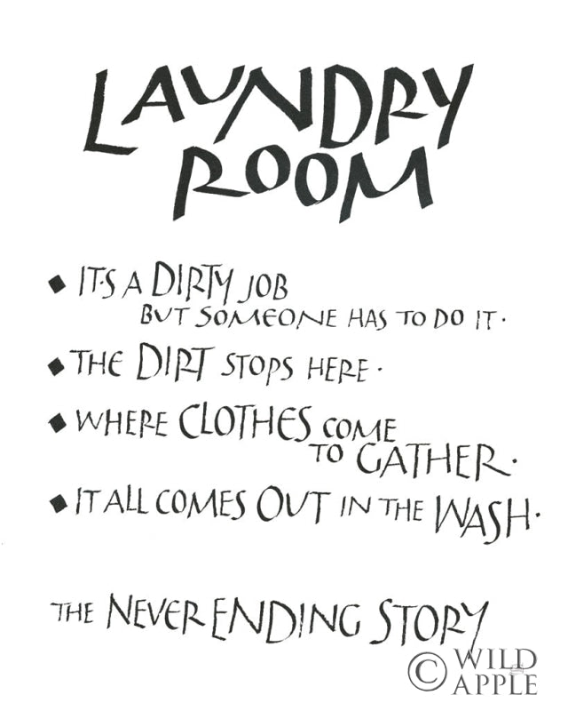 Reproduction of Laundry Room Sayings White by Chris Paschke - Wall Decor Art