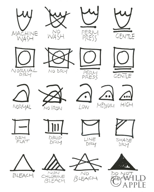 Reproduction of Laundry Room Icons White by Chris Paschke - Wall Decor Art