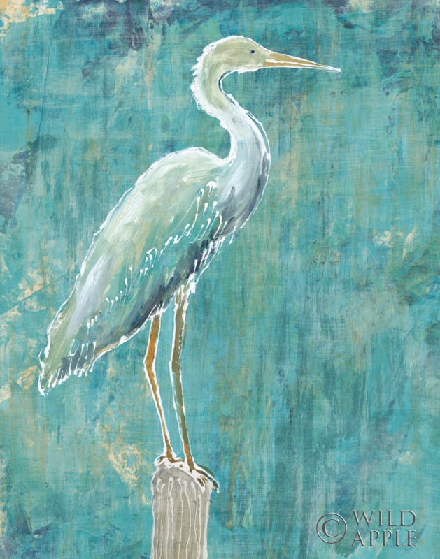Reproduction of Coastal Egret I Dark by Sue Schlabach - Wall Decor Art